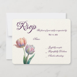 Romantische en poëtische pasteltulpen Waterverf RSVP Kaartje