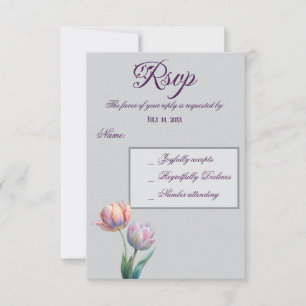 Romantische en poëtische pasteltulpen Waterverf RSVP Kaartje