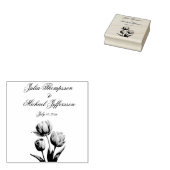 Romantische en poëtische pasteltulpen Waterverf Rubberstempel (Gestempeld)
