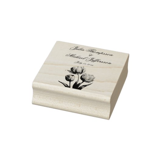 Romantische en poëtische pasteltulpen Waterverf Rubberstempel (Stempel)