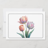 Romantische en poëtische pasteltulpen Waterverf Save The Date (Achterkant)