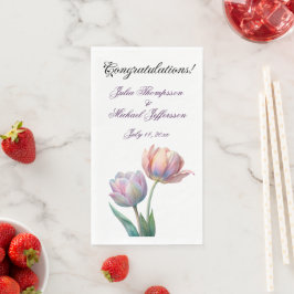 Romantische en poëtische pasteltulpen Waterverf Servet
