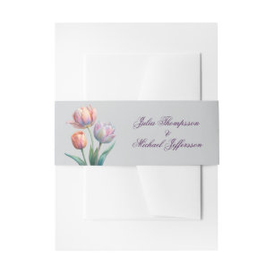 Romantische en poëtische pasteltulpen Waterverf Uitnodigingen Wikkel