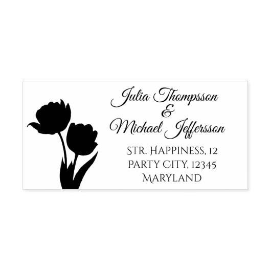 Romantische en poëtische pasteltulpen Waterverf Zelfinktende Stempel (Design)