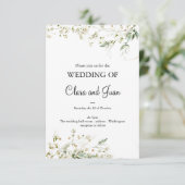 Romantische en witte bloemen kaart (Staand voorkant)