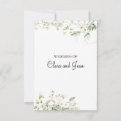 Romantische en witte bloemen kaart (Achterkant)