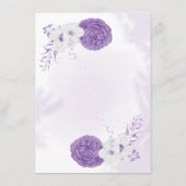 romantische en witte paarse bruiloft details informatiekaartje (Achterkant)