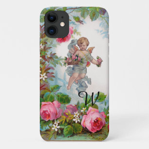 ROMANTISCHE ENGEL DIE ROZE ROZEN EN BLOEMEN VERZAM iPhone 11 HOESJE
