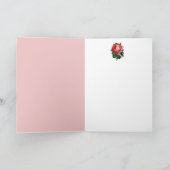 ROMANTISCHE ENGEL DIE ROZE ROZEN EN BLOEMEN VERZAM FEESTDAGEN KAART (Binnen)