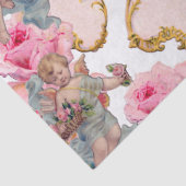 ROMANTISCHE ENGEL DIE ROZE ROZEN VERZAMELT TISSUEPAPIER (Detail)