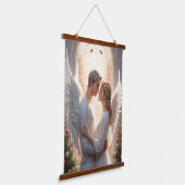 Romantische engel koppel schilderij hangend wandkleed (Gebogen)