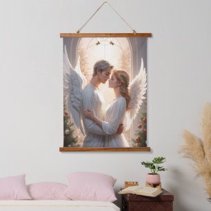 Romantische engel koppel schilderij hangend wandkleed
