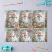 ROMANTISCHE ENGEL OOGST ROZE ROZEN EN BLOEMEN TISSUEPAPIER (Craft)