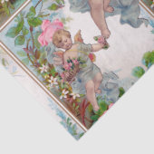 ROMANTISCHE ENGEL OOGST ROZE ROZEN EN BLOEMEN TISSUEPAPIER (Detail)