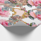 ROMANTISCHE ENGEL VERZAMELEN ROZE ROZEN CADEAUPAPIER (Hoek)