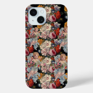 ROMANTISCHE ENGEL VERZAMELT ROZE ROZEN EN BLOEMEN iPhone 15 CASE