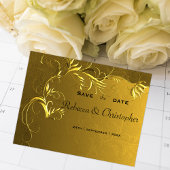 Romantische Era Elegance Golden Save the Date Aankondigingskaart