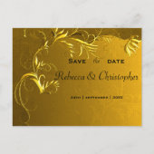 Romantische Era Elegance Golden Save the Date Aankondigingskaart (Voorkant)