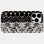 Romantische Espresso lederen stijl & Crème Wrap ka Case-Mate iPhone Case (Achterkant (horizontaal))