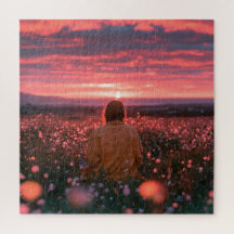 Romantische esthetische decor horizon zonsondergan