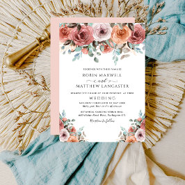 Romantische Etherische Blush Perzik Bloemen Bruilo Kaart
