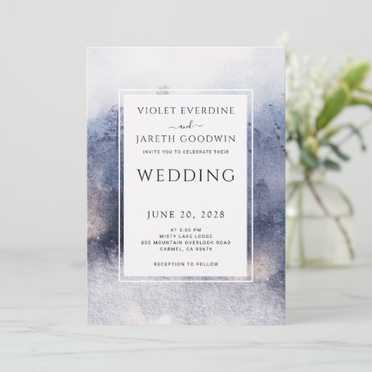 Romantische Etherische Bos Rustieke Waterverf Brui Kaart (Staand voorkant)