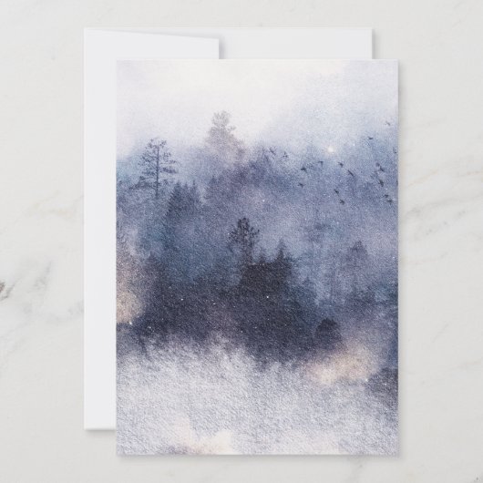 Romantische Etherische Bos Rustieke Waterverf Brui Kaart (Achterkant)