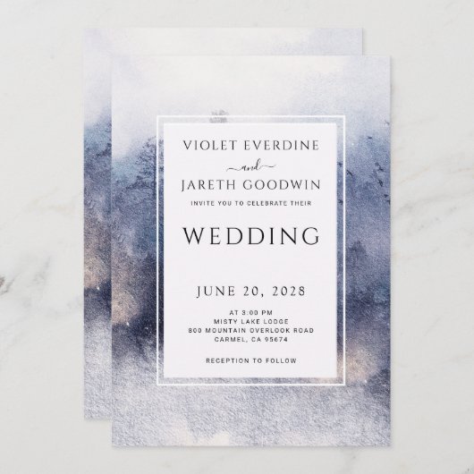 Romantische Etherische Bos Rustieke Waterverf Brui Kaart (Voorkant / Achterkant)