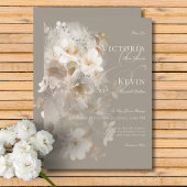 Romantische Etherische Neutrale Beige Bloemenbruil Kaart