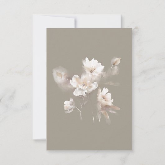 Romantische Etherische Neutrale Beige Bloemenbruil Save The Date (Achterkant)
