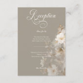 Romantische Etherische Neutrale Beige Bloemenrecep Informatiekaartje (Voorkant)