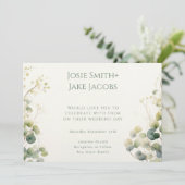 Romantische Eucalyptus bladeren, zilveren dollar b Kaart (Staand voorkant)