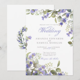 Romantische Eucalyptus & Lavendel Bruiloft Kaart