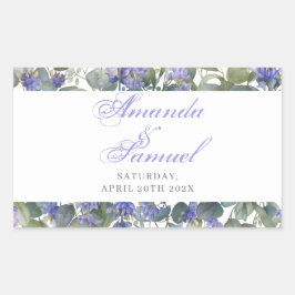 Romantische Eucalyptus & Lavendel Bruiloft Rechthoekige Sticker
