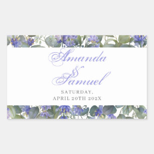 Romantische Eucalyptus & Lavendel Bruiloft Rechthoekige Sticker