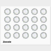 Romantische Eucalyptus & Lavendel Bruiloft Ronde Sticker (Vel)