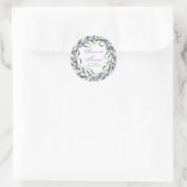 Romantische Eucalyptus & Lavendel Bruiloft Ronde Sticker (Tas)