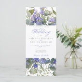Romantische Eucalyptus & Lavendel Trouwuitnodiging (Staand voorkant)