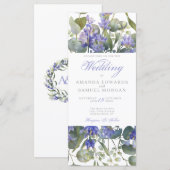 Romantische Eucalyptus & Lavendel Trouwuitnodiging (Voorkant / Achterkant)