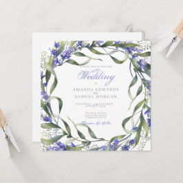Romantische Eucalyptus & Lavendel Trouwuitnodiging Kaart
