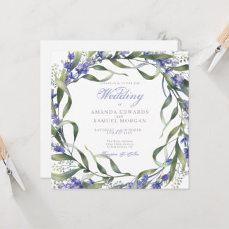 Romantische Eucalyptus & Lavendel Trouwuitnodiging Kaart