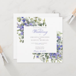 Romantische Eucalyptus & Lavendel Trouwuitnodiging Kaart