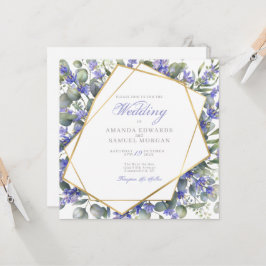 Romantische Eucalyptus & Lavendel Trouwuitnodiging Kaart