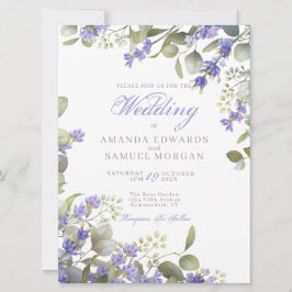 Romantische Eucalyptus & Lavendel Trouwuitnodiging Kaart