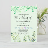 Romantische eucalyptus thema tuin kaart (Staand voorkant)