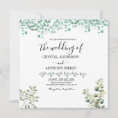 Romantische eucalyptus thema tuin kaart (Voorkant)