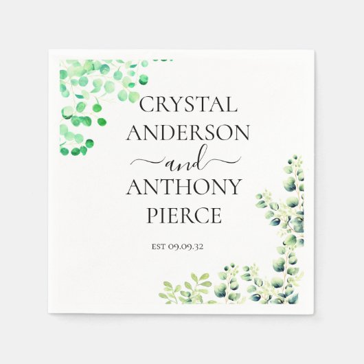 Romantische eucalyptus thema tuin servet (Voorkant)