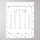 Romantische eucalyptus tuin bruiloft zitgrafiek poster (Voorkant)