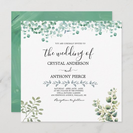 Romantische Eucalyptus Tuin Kaart (Voorkant / Achterkant)