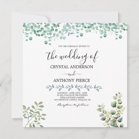 Romantische Eucalyptus Tuin Kaart (Voorkant)